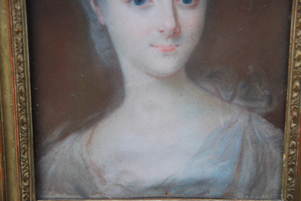 Kleines Pastell, Porträt einer achtzehnten Frau