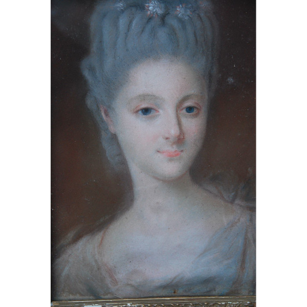 Kleines Pastell, Porträt einer achtzehnten Frau