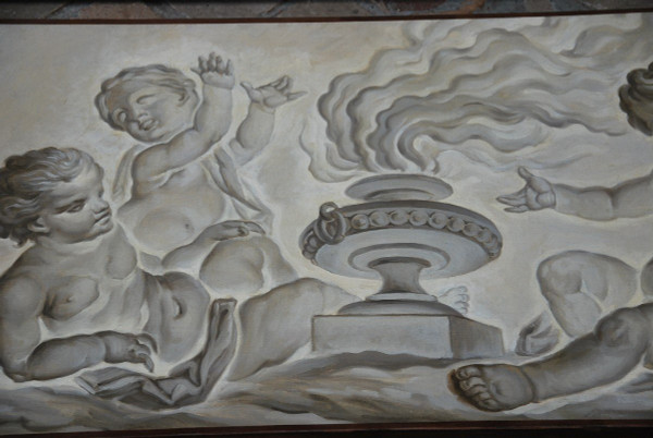 Suite Of 4 Putti Painted Canvases Attributable To Piat Joseph Sauvage Late 18th Century