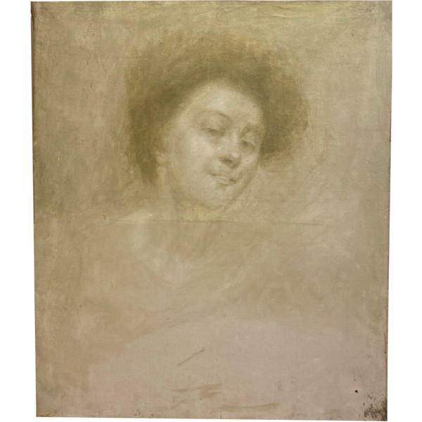Ecole Symboliste Vers 1900 - Portrait De Femme