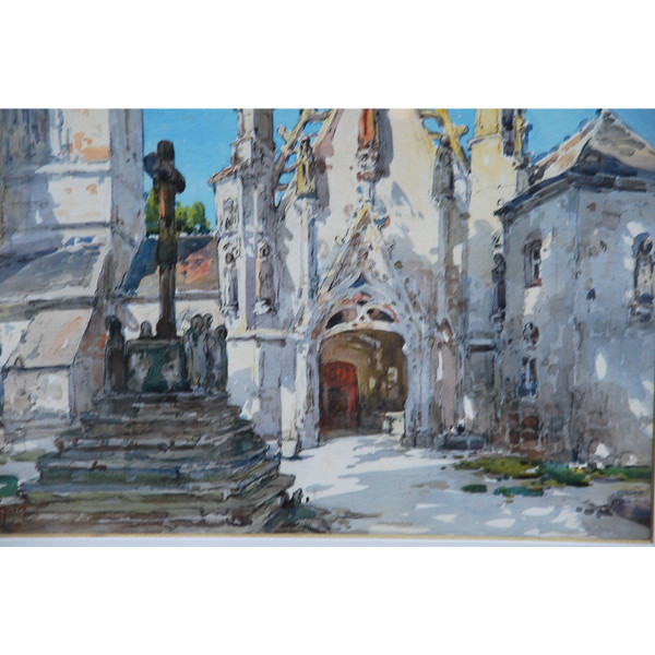 Saint Tregonnec , Aquarelle  Signée De Villon