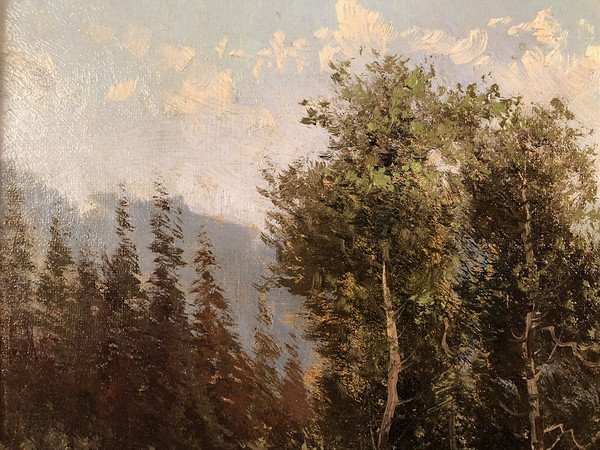 Emile Godchaux (1860-1938), mountain landscape oil on canvas signed, framed