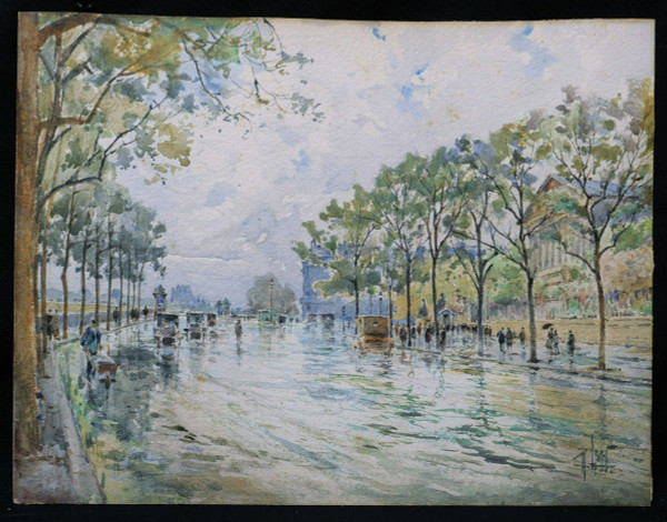 René LEVERD, The Palais Bourbon from the Quai d'Orsay
