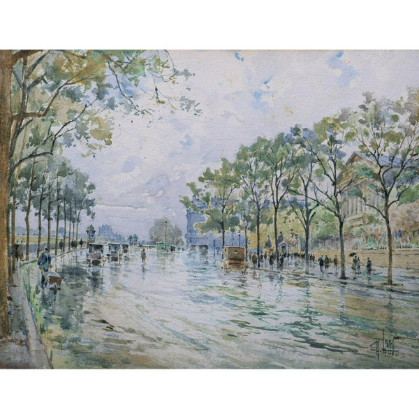 René LEVERD, The Palais Bourbon from the Quai d'Orsay