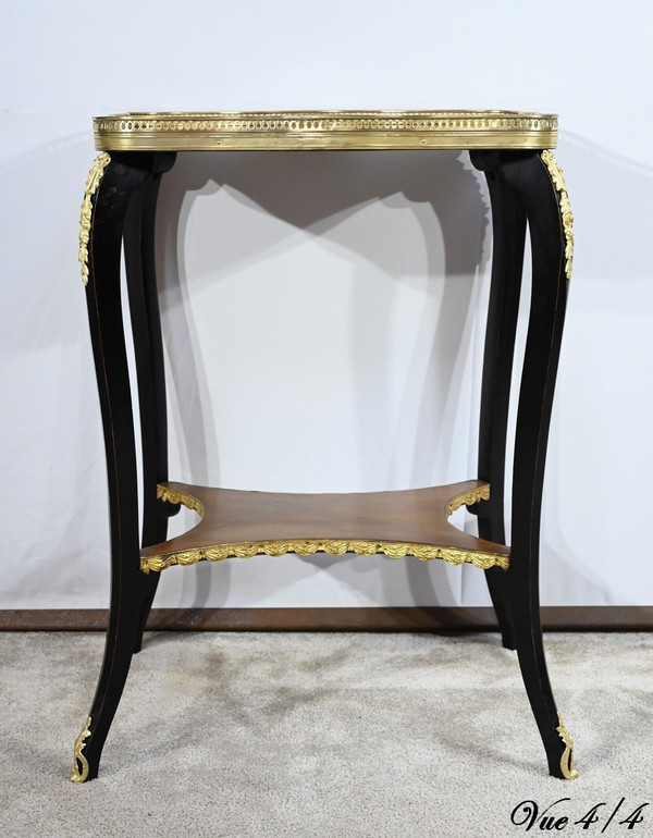 Petite Table de Salon en Acajou et Bois Noirci, style Napoléon III – Fin XIXe