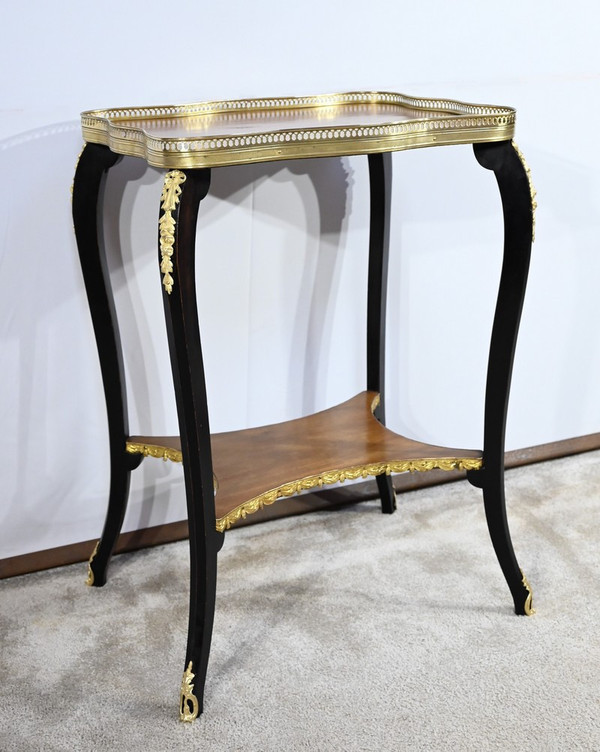 Petite Table de Salon en Acajou et Bois Noirci, style Napoléon III – Fin XIXe