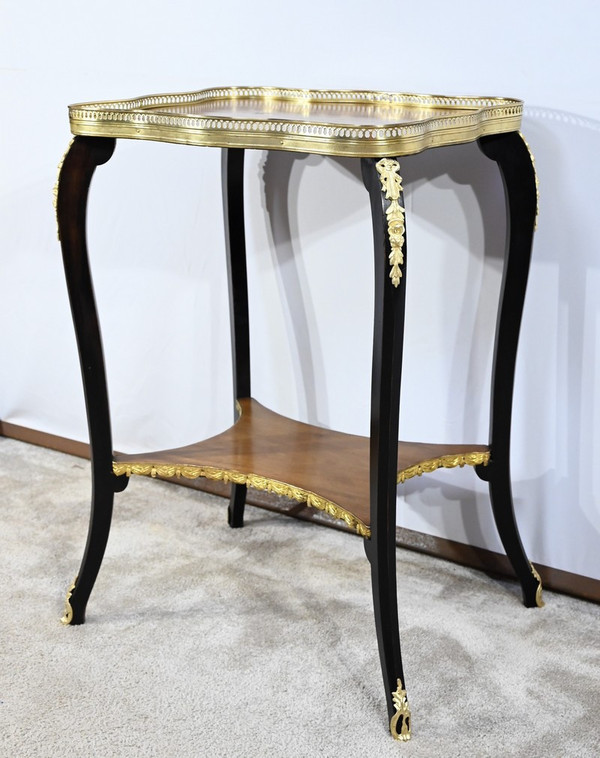 Petite Table de Salon en Acajou et Bois Noirci, style Napoléon III – Fin XIXe