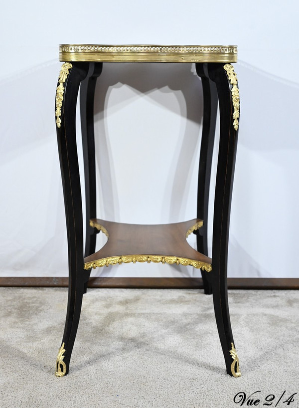 Petite Table de Salon en Acajou et Bois Noirci, style Napoléon III – Fin XIXe