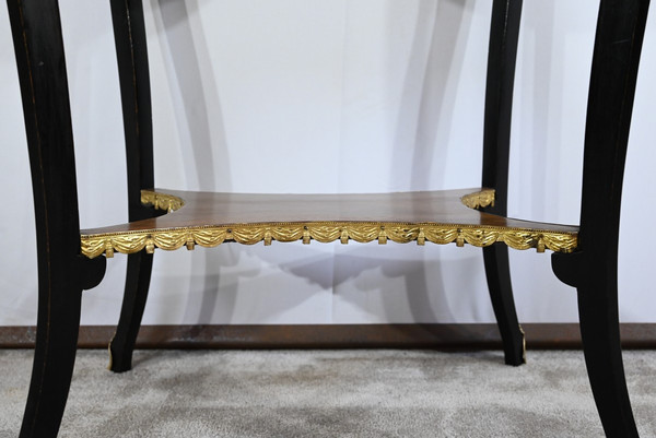 Petite Table de Salon en Acajou et Bois Noirci, style Napoléon III – Fin XIXe