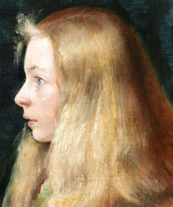 Augustine LOUVAT-BIBARD, Kleines blondes Mädchen im Profil