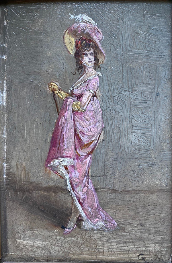 Belgian School From The End Of The 19th Century - Elegant In Character - Gm Monogram