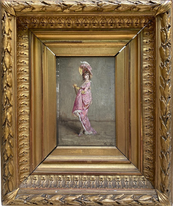 Belgian School From The End Of The 19th Century - Elegant In Character - Gm Monogram