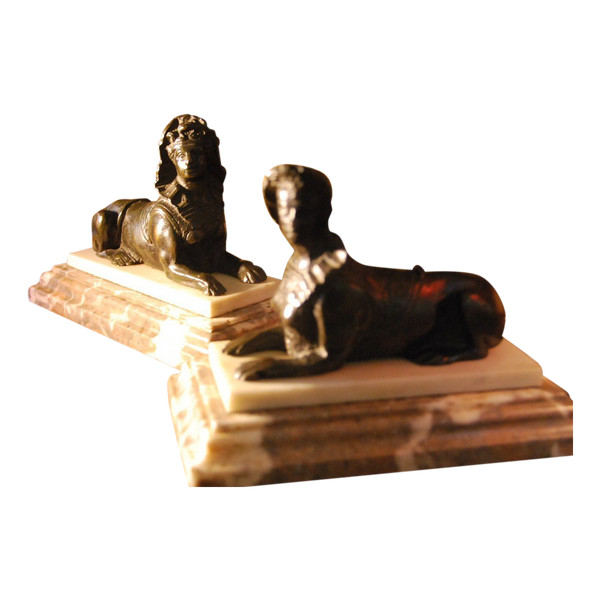 Pair Of Sphinges Paperweight Regency Period Early Eighteenth