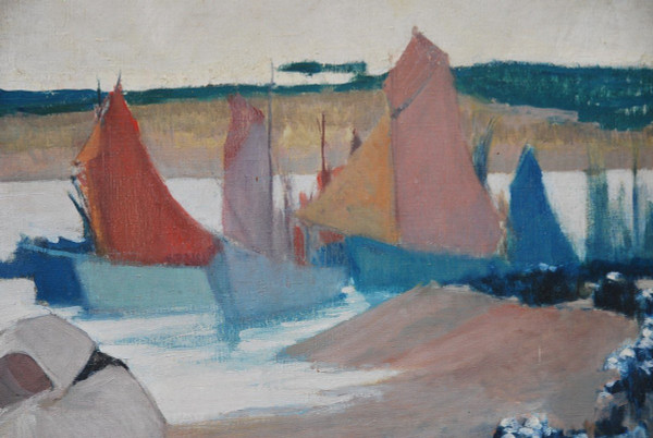 Brittany, Procession Large Oil On Canvas Signed De Mareels