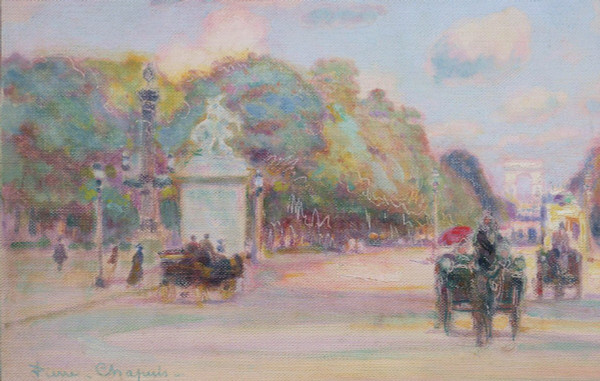 Pierre CHAPUIS, Vue animée en bas de de l'Avenue des Champs-Élysées