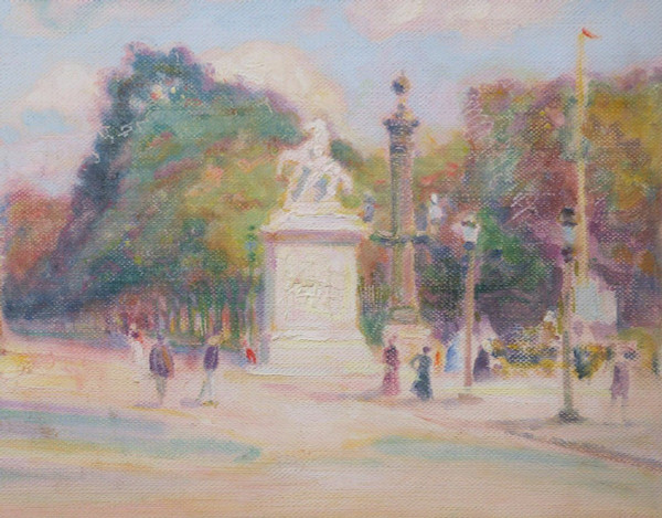 Pierre CHAPUIS, Vue animée en bas de de l'Avenue des Champs-Élysées