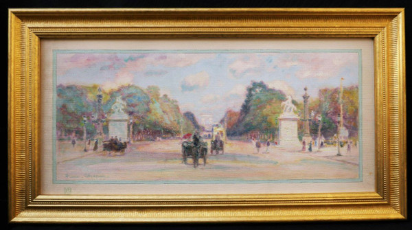 Pierre CHAPUIS, Vue animée en bas de de l'Avenue des Champs-Élysées