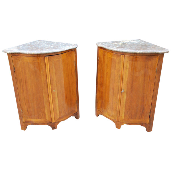 Paire d'Encoignures Bois Naturel XVIIIe siècle