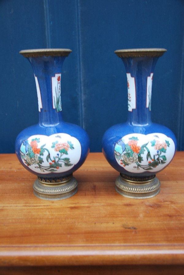 Chine XIXe siècle Paire De Vases Montés