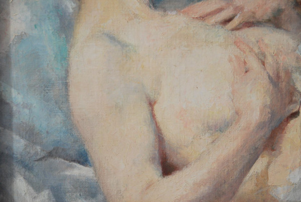 Träge Frau von Julien Tavernier, Öl auf Leinwand