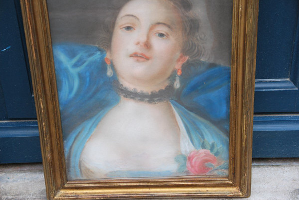Pastello Giovane Donna Del Settecento Seguace Di Boucher