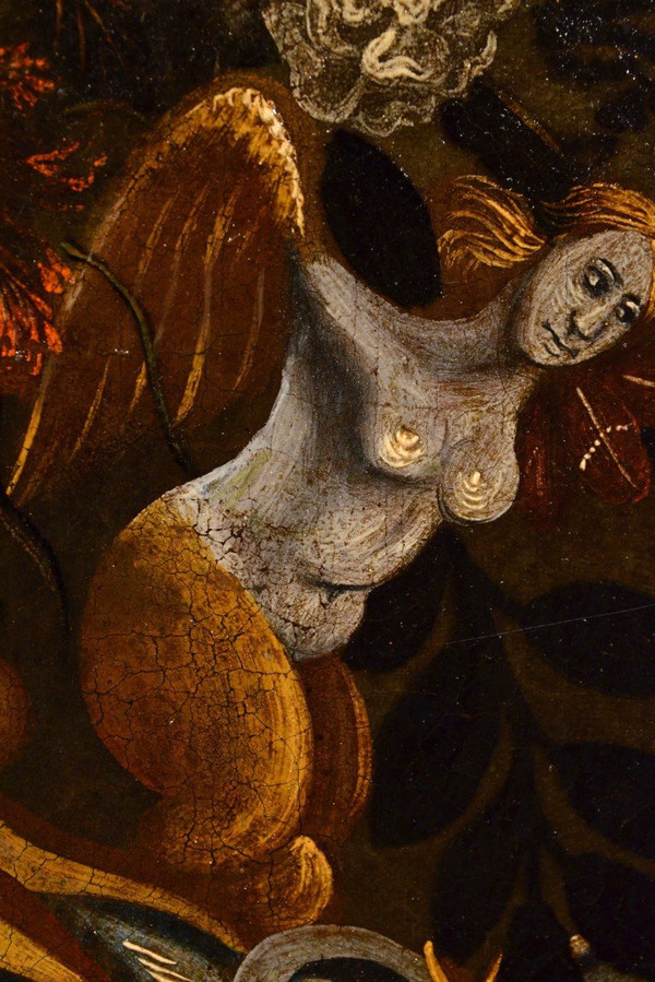Blumen in einer klassischen Vase, Meister der Groteskenvase (Rom, 17. Jahrhundert)