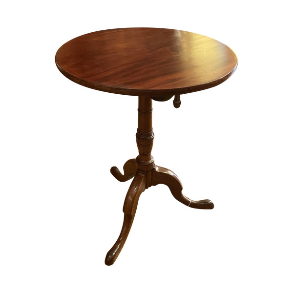 English Tripod Pedestal Table In Mahogany-19th Century