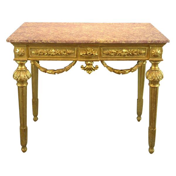 Louis XVI-Konsole aus goldenem Holz, Genua um 1785