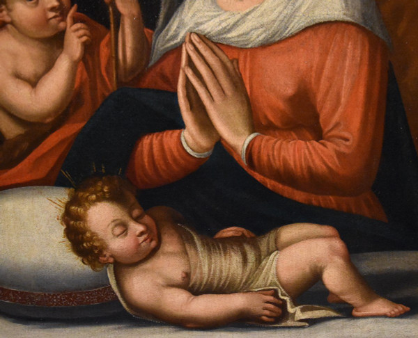 Sacra Famiglia con San Giovannino, Giovanni Battista Ramenghi (Bologna, 1521 – 1601) cerchia