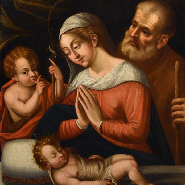 Sacra Famiglia con San Giovannino, Giovanni Battista Ramenghi (Bologna, 1521 – 1601) cerchia