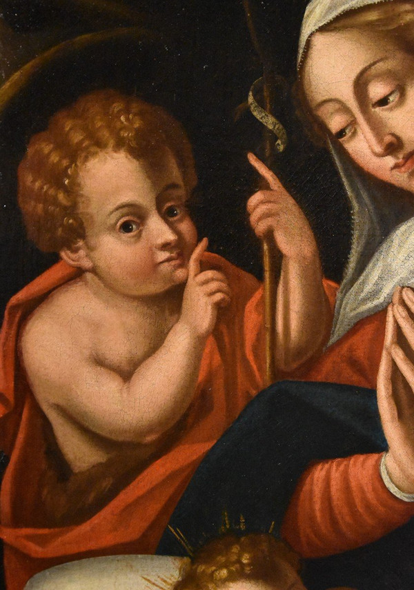 Sacra Famiglia con San Giovannino, Giovanni Battista Ramenghi (Bologna, 1521 – 1601) cerchia