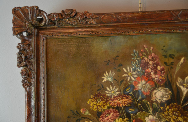 Nature Morte Avec Vase De Fleurs, école Italienne Du XIXe Siècle