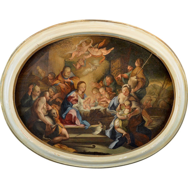 Sebastiano Conca (neapel 1680-1764), Großes Gemälde Anbetung der Hirten