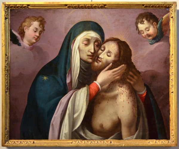 The Pietà With The Two Cherubs, Scipione Pulzone (gaeta 1550 - Rome 1598)  Entourage De
