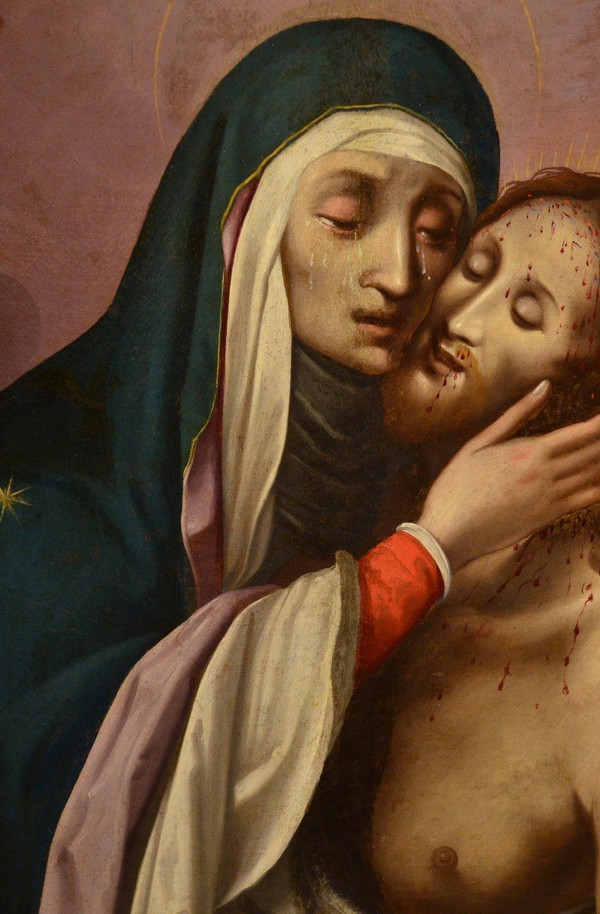 The Pietà With The Two Cherubs, Scipione Pulzone (gaeta 1550 - Rome 1598)  Entourage De