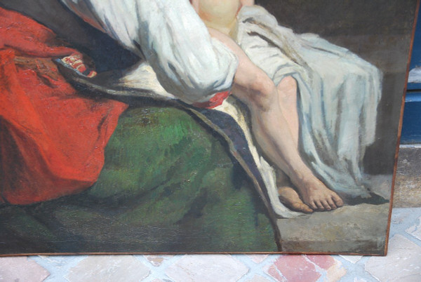 Carolus Duran follower of, The Mother And Her Child, Oil On Canvas XIXth