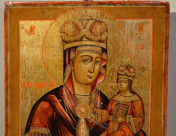 Alte Ikone „Madonna mit Kind“, Russland (Moskau) 18. Jahrhundert