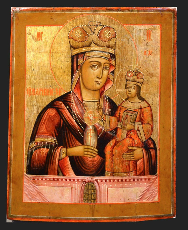 Alte Ikone „Madonna mit Kind“, Russland (Moskau) 18. Jahrhundert