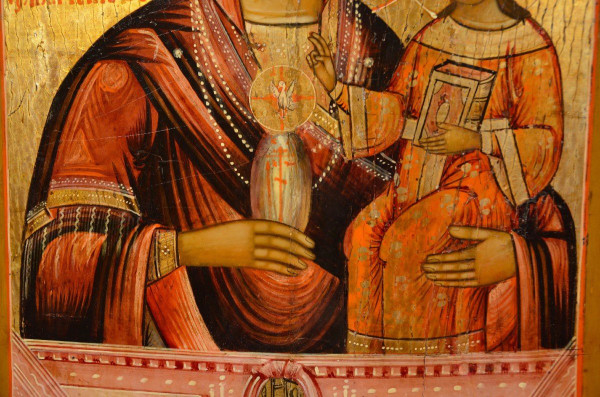 Alte Ikone „Madonna mit Kind“, Russland (Moskau) 18. Jahrhundert