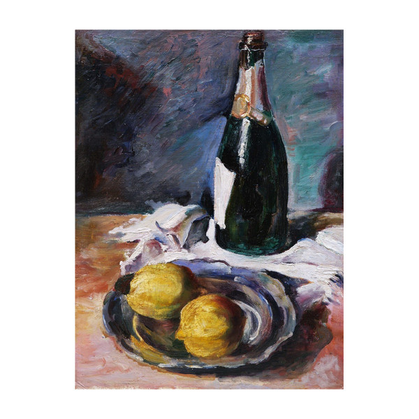 GERMAN or AUSTRIAN school early 20th century, Still life with champagne bottle