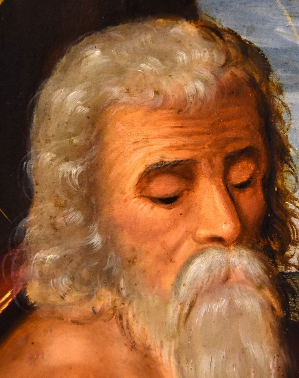 Öl auf Kupfer „Heiliger Hieronymus“, Kreis Giuseppe Mazzuoli