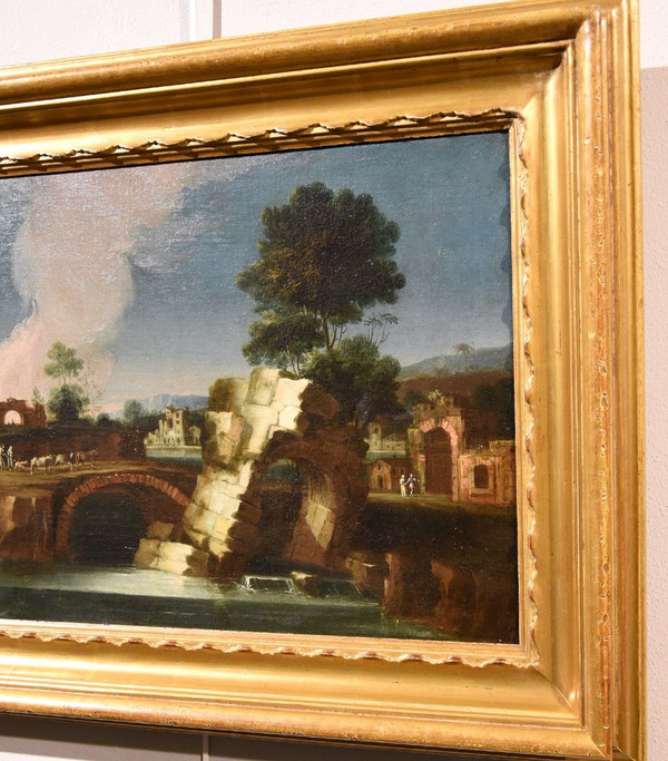 Latium-Landschaft Mit Dem Tiber Und Einem Ruinierten Bogen, Umkreis von Paolo Anesi (Rom 1697 - 1773)