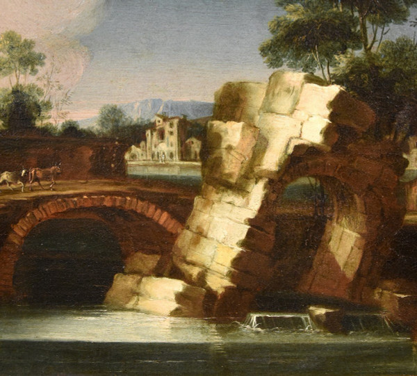 Latium-Landschaft Mit Dem Tiber Und Einem Ruinierten Bogen, Umkreis von Paolo Anesi (Rom 1697 - 1773)