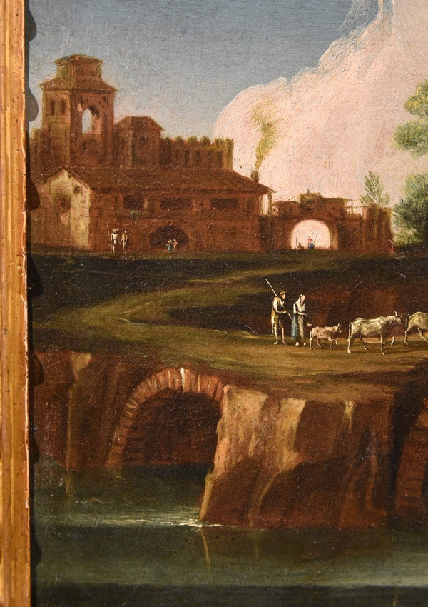 Latium-Landschaft Mit Dem Tiber Und Einem Ruinierten Bogen, Umkreis von Paolo Anesi (Rom 1697 - 1773)
