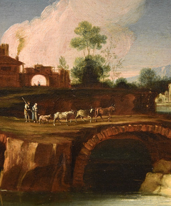 Latium-Landschaft Mit Dem Tiber Und Einem Ruinierten Bogen, Umkreis von Paolo Anesi (Rom 1697 - 1773)