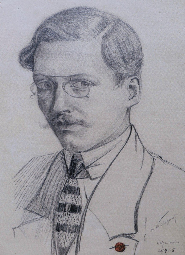 J. de WANGEN, Portrait of a young man with glasses