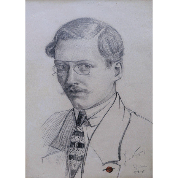 J. de WANGEN, Portrait of a young man with glasses