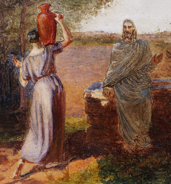Scuola FRANCESE 1860 circa, Cristo e la Samaritana