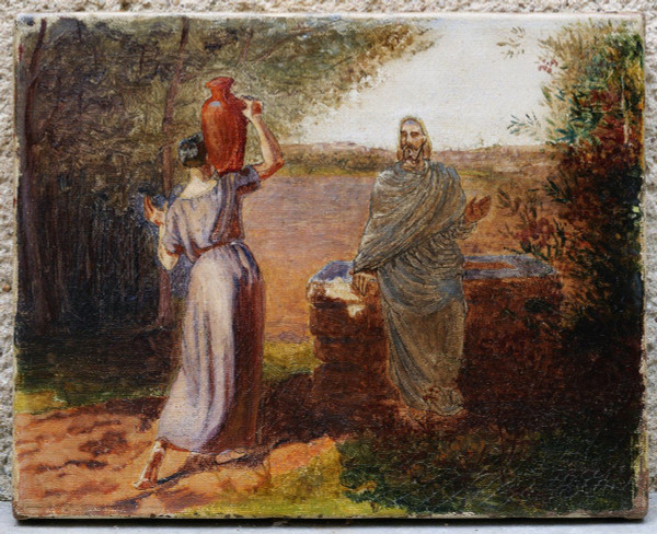 Scuola FRANCESE 1860 circa, Cristo e la Samaritana