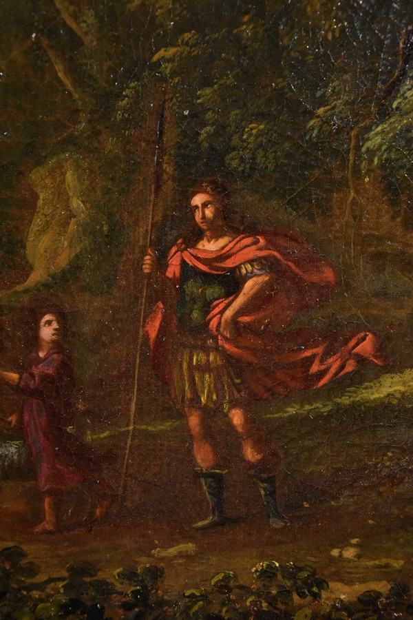 Paesaggio boschivo con l'Arcangelo Raffaele e Tobiolo